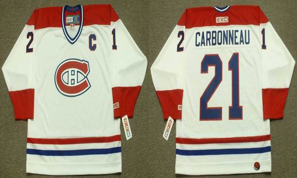 2019 Men Montreal Canadiens 21 Carbonneau White CCM NHL jerseys